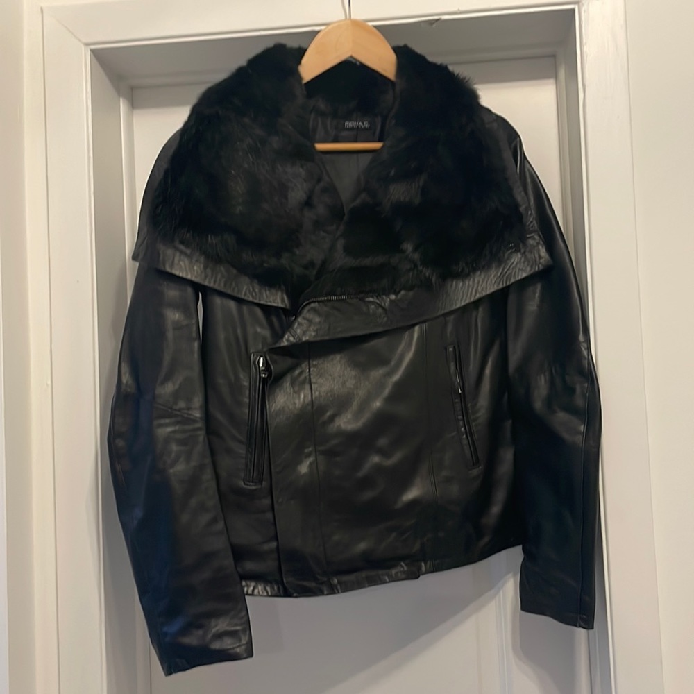 Authentic Italian leather jacket with fur bought at Florence leader market